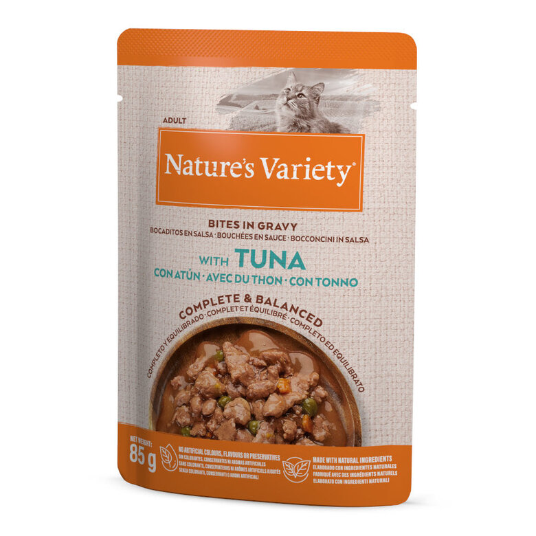 85 g Nature's Variety Bocaditos de Atún Sobre en Salsa para gatos